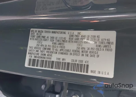 2024 Mazda Cx-50 2.5 S Premium из США, поврежденный, VIN 7MMVABDM6RN239998